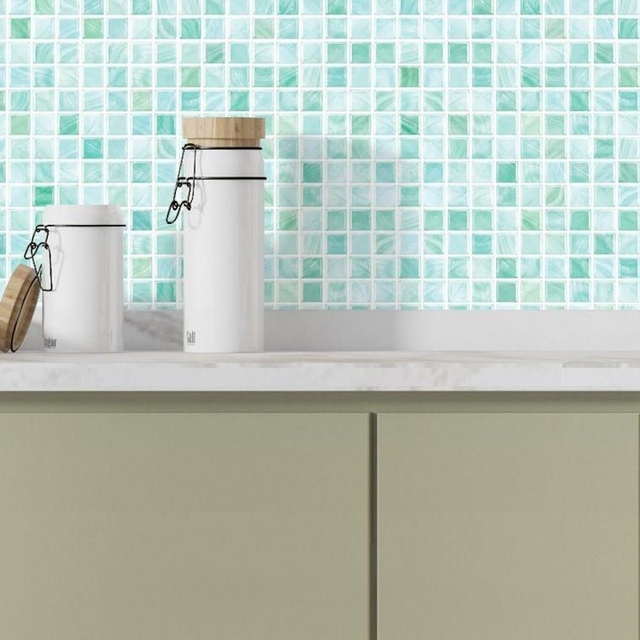 다용도 필름 시트지 50cmX2.5m 타일 에메랄드 벽지